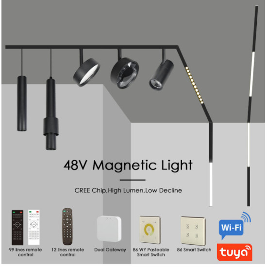 Proiector magnetic linear mat LED 60CM 20W 4000K 2000LM 48V CHIP OSRAM CRI90