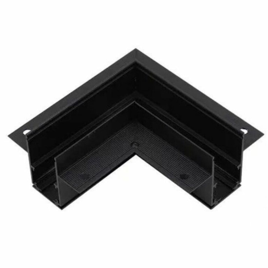 Tray-wall track connector 26mm recessed 48V Black