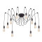 Loft chandelier pauc spider1,8M E27 10 output metal black PVC