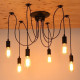 Loft chandelier pauc spider 8 output 1.8M E27 metal PVC