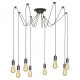 Hanging spider chandelier 6XE27 40X200X1300mm black without bulbs