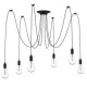 Hanging spider chandelier 6XE27 40X200X1300mm black without bulbs