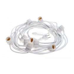 White light garland 10m 1m bulb E27 IP44 connectable
