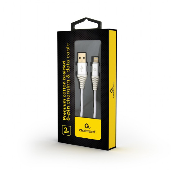 Cablu USB Cablexpert 8 pini cu conectori metalici impletiti, 2 m