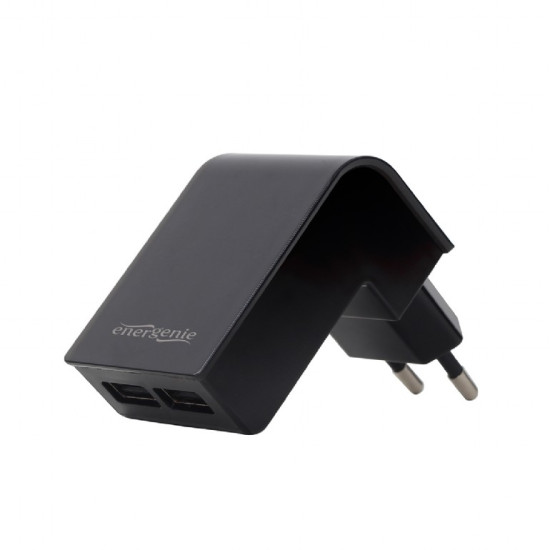 Incarcator USB universal Energenie cu 2 porturi, 2,1 A, negru