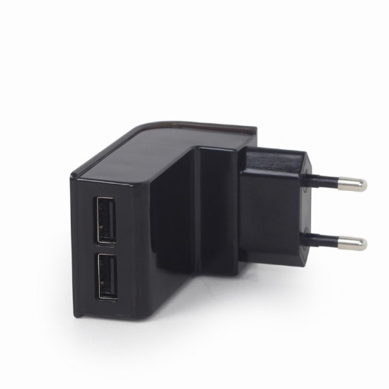 Зарядное устройство Energenie 2-портовое универсальное USB, 2,1 А, чёрное