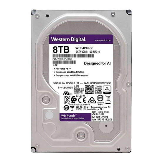 Жесткий диск Western Digital WD Purple, 3,5 дюйма, 8 ТБ <WD84PURZ>