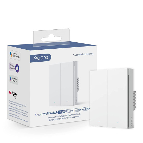 Smart switch Aqara H1 2-key White (European Version) (No Neutral)