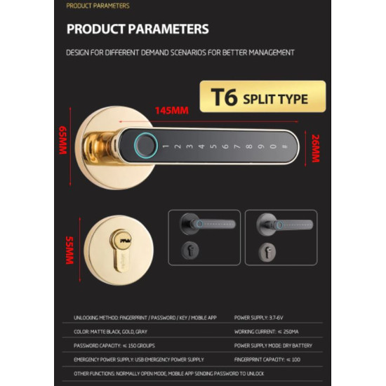 Электрический замок Biometric Smart lock